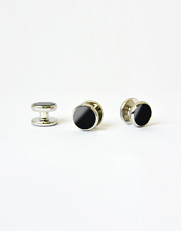 STUDS_MBB スタッズ 前ボタン・シルバー オニキス 3点 SILVER ONYX