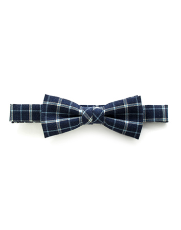 checkered navy bow