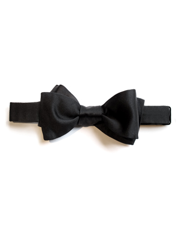 self-tie satin black