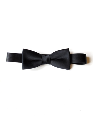 satin black silk bow